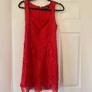 Lulus small red lace dress